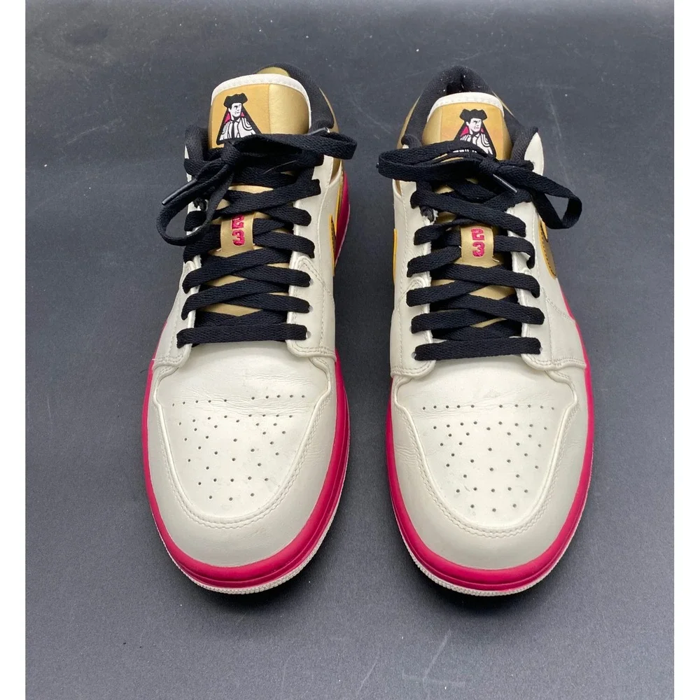 Air‎ Jordan Mens 11 1 Low Phat Matador Sail Metallic Gold Gym Red